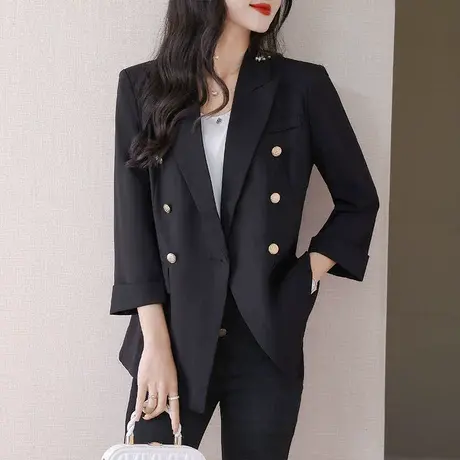 伊自尚大码女装减龄气质西装2023秋季新款韩版高级感胖mm显瘦外套图片